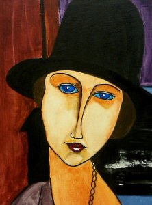 Jeanne Hébuterne kalapban, 1918