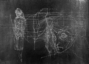 Hans Bellmer: kétoldalú portré Unica Zürnről, 1954