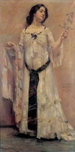 Lovis Corinth: Charlotte Berenc fehérruhás portréja, 1902